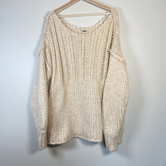 Free People Be There Knit Oversized Comfy Sweater Size Small Cozy Indie sleeze - Picture 3 of 12